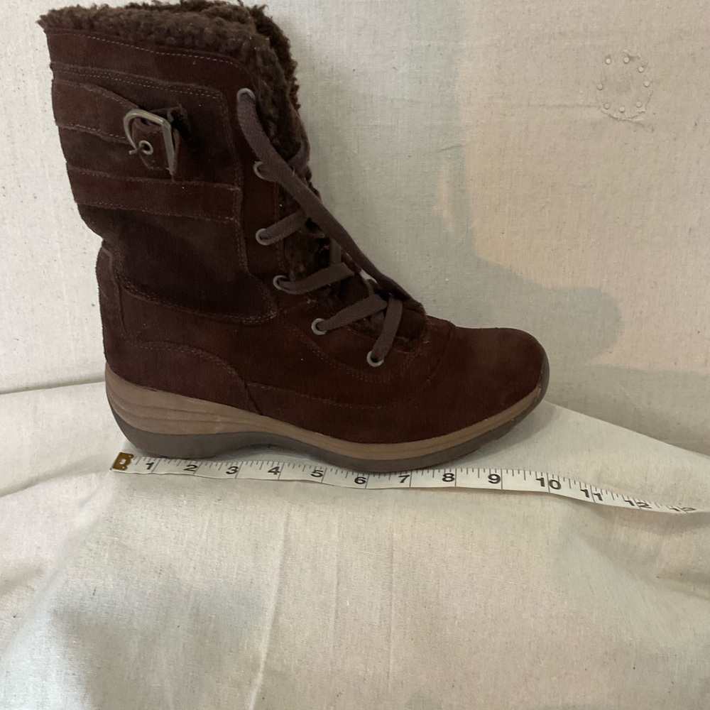 Dr.Scholls Brown Suede Winter Boots/ Thinsulate and Faux Fur/ Pics for size
